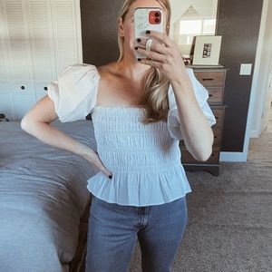 ASTR the Label Sabina Bubble Sleeve Top